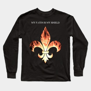 Flaming Fleur de lis Shield! Long Sleeve T-Shirt